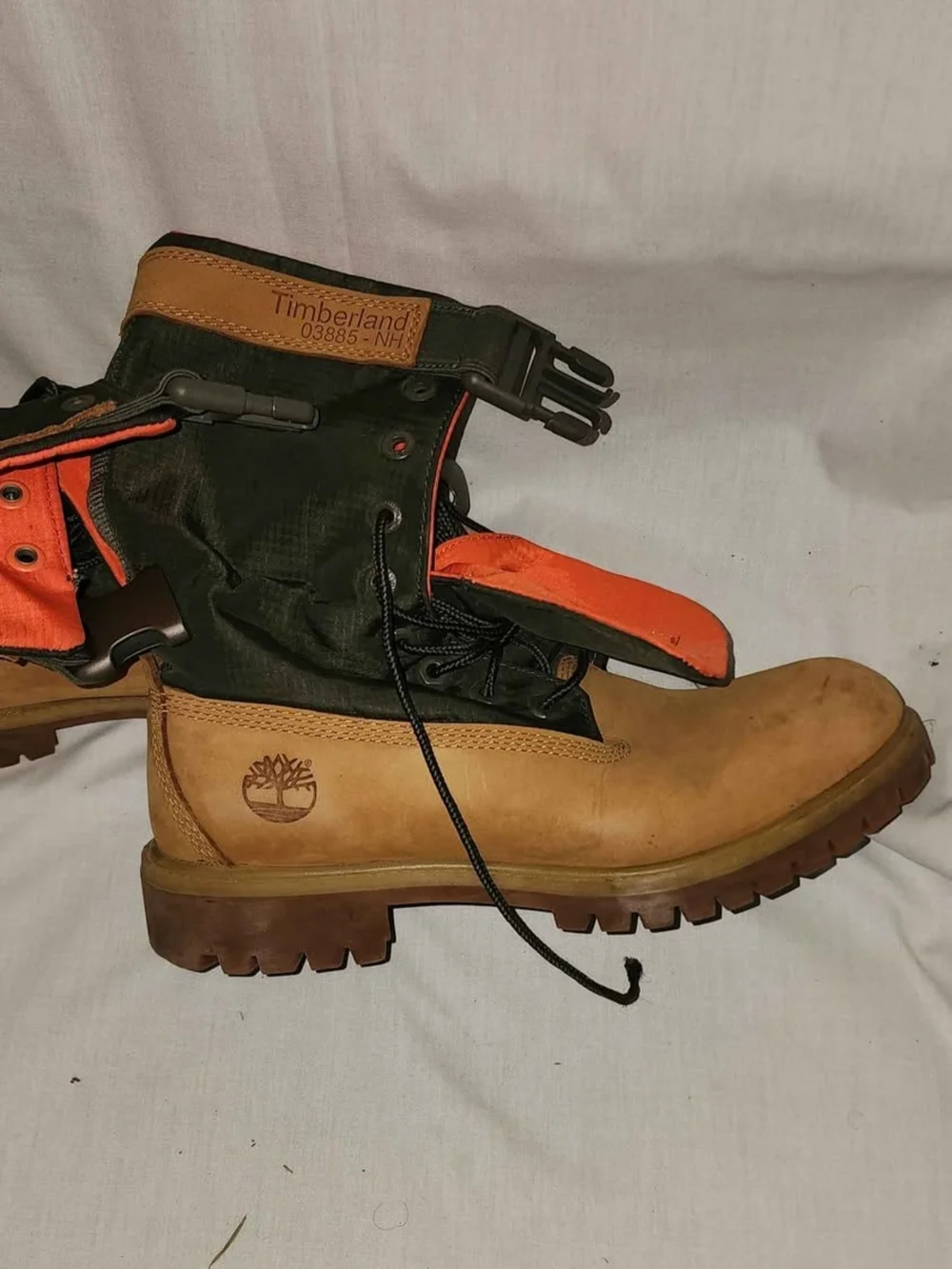 Timberland Premium Gaiter Boots Wheat Olive Green Orange 03885-NH Rare Size 7